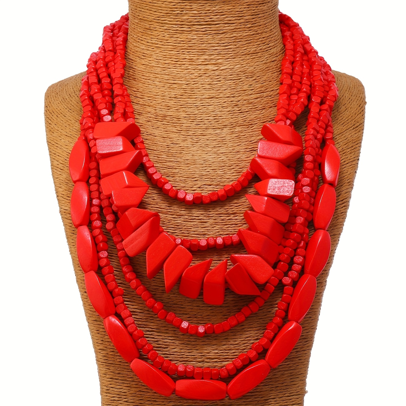 Ethnic Beads Sweater Chain Necklace
